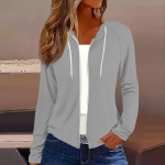 Naiste mood vabaaja t&otilde;mblukuga kapuutsiga pikkade varrukatega dressipluusid M