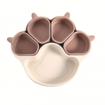 1-osaline Kawaii kassik&auml;pa kujuga &otilde;htus&ouml;&ouml;gitaldriku komplekt, mis sisaldab &uuml;hte suurt &otilde;htus&ouml;&ouml;gitaldrikut ja nelja v&auml;ikest taldrikut. Valmistatud silikoonmaterjalist. White + 4 brown plates