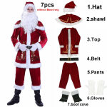 T&auml;iskasvanute talvine j&otilde;ulukost&uuml;&uuml;m 7 tk Luksuslik J&otilde;uluvana Isa Cosplay T&auml;is&uuml;likond Fancy Kleit M&uuml;ts Pealisp&uuml;ksid Kindad sall Meeste Cosplay j&otilde;ulukomplektid XXL