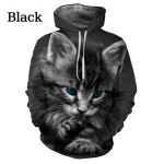 Armsa kassimustriga 3D-printimisega kapuutsid Meestele Naiste Hipsterid Naljakad kassid Pullover Pusad Pusad Pusad vabaaja t&auml;navar&otilde;ivaste topid L