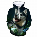 3D-prinditud husky Siberi koera kapuutsid Uus kevad-s&uuml;gis Meeste ja Naiste Laste Mood Vaba aeg L&otilde;bus Oversize Pullover Pusa XL