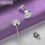 925 Sterling h&otilde;be &uuml;mmargune AAA tsirkoon k&otilde;rvar&otilde;ngad pulma v&otilde;lu ehted 0.60*0.60cm