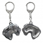 Cesky Terrier, Czech Terrier, Bohemian Terrier - Silver-plated key ring with dog, handbag decoration, backpack pendant by Art-Dog brand h&otilde;be
