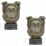 Border Collie - Dog statue, bust on stone base, sculpture, trophy for dog show by Art-Dog brand