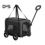 Koerte jalutusk&auml;ru 360&deg; p&ouml;&ouml;ratava sisset&otilde;mmatava k&auml;epidemega, ventileeritava lemmikloomakotiga kokkupandav lemmikloomak&auml;ru koertele kassidele roosa