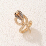 Huatang Personality Snake Shape Joint Midi S&otilde;rmused Naistele Luksuslikud Crystal Geometry Loomade metallisulamist kullast ehted Anillos 19725