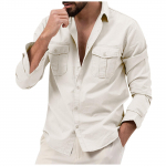 Disainer kevadsuvi Meeste vabaaja puuvillased linased &uuml;hev&auml;rvilised pikkade varrukatega s&auml;rgid lahtised s&auml;rgid XL