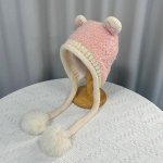 Naiste s&uuml;gistalv soe paks k&otilde;rvakaitse m&uuml;ts k&uuml;lm karusnaha pall samet kootud m&uuml;tsid armas armas karu m&uuml;ts One Size khaki