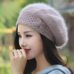K&uuml;&uuml;liku karvam&uuml;ts naistele talvel paks soe k&otilde;rvakaitse kootud villane m&uuml;ts Korea versioon moodne bareti trend Adult average size (56-60cm) hele khaki v&auml;rv