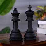 22,47 cm Royal Chess King Queen komplekt, mis sobib ideaalselt cosplay, kost&uuml;&uuml;mipidude, pulma&uuml;rituste jaoks. Luksuslik parim kingitus paaridele, Halloween must