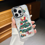 Merry Christmas Gift Tree Print Clear Case telefoni&uuml;mbris iPhone 16 Pro Max 15 Plus 14 Pro 13 12 11 jaoks Armas l&auml;bipaistev p&otilde;rutuskindel silikoonist pehme kate iPhone 16