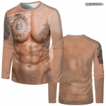 Naljakas v&otilde;ltslihaskeha 3D prindiga riided T-s&auml;rk Musklis mood vabaaja pikkade varrukatega T-s&auml;rk Halloweeni Cosplay meeste naiste laste s&auml;rk S