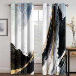 Moodne Progressiivne Sinine Kuldne Hall Abstraktne Kunst Joon 2 Osa Tasuta Kohaletoimetamine &Otilde;huke Aknakardin Elutoa Magamistoa Sisustus jaoks 100W130H(CM)40x51in&Hook