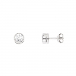 LOVA LOLA VAN DER KEEN - Boucles d'Oreilles Solitaire - Joaillerie Prestige - Diamant de Synth&egrave;se - Argent Massif 925 Milli&egrave;mes - Bi