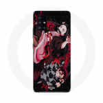 Coque Maniacase pour Samsung Galaxy A51 4G demon slayer tanjiro nezuko attaque combat
