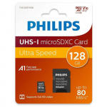 Philips Micro SDXC 128GB m&auml;lukaart Ultra Speed Lugemiskiirus kuni 80MB/s, A1 Kiire rakenduste j&otilde;udlus, V10, adapteriga
