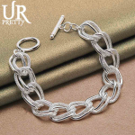 925 h&otilde;bedane matt sile r&otilde;ngas kett k&auml;ev&otilde;ru Moodsad pulmaehted 20CM