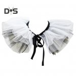 Naiste volangv&otilde;rk v&otilde;ltskrae Vintage Renaissance must valge t&uuml;ll kloun Cosplay kael Ruff Choker sall peoaksessuaar valge