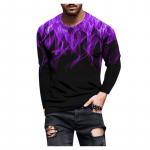 Flame Tie-dye 3D Print Suvine Meeste &Uuml;markaelus T-s&auml;rk vabaaja pikkade varrukatega Suurem&otilde;&otilde;tmeline T-s&auml;rk Mood Pullover Trend Meeste R&otilde;ivad S