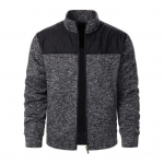 S&uuml;gistalvine meeste jope, silmkoeline lapiline t&otilde;mblukk suletav alus krae kardigan pikkade varrukatega keskmise pikkusega &otilde;huke termomantel M