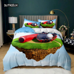 Pesapalli tekikott Komplekt Sporditeema Poiste Laste Voodipesukomplekt 3D Pesapalli Voodipesu Kahekohaline Queen King Suurus Pol&uuml;ester Tekikate EU single(135x200cm)