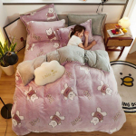 Antistaatiline talvine tekikott Paks fliis Soe flanell Korall Kahepoolne samet Voodipesukate Pehme nahas&otilde;bralik voodipesukomplekt 1PC 200x230cm