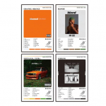 4 tk/komplekt Meeslaulja Muusikaalbumi Plakat Elutuba Magamistuba Seinakunst Paberplakat Kodu Kontor Dekoratiivne Pilt Muusikas&otilde;brad F&auml;nnid Kingitused 4pcs