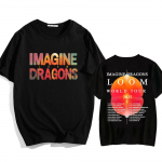 Imagine Dragons Loom Tour 2025 T-s&auml;rk l&uuml;hikeste varrukatega puuvillased meeste/naiste s&auml;rgid, kvaliteetsed pehmed unisex t&auml;navar&otilde;ivad, hip-hop mood M