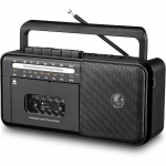 Kassetim&auml;ngija Bluetooth Boombox, AM/FM/SW raadiostereo, lindim&auml;ngija/salvesti suure k&otilde;lari ja k&otilde;rvaklappide pistikuga, USB/TF kaardim&auml;ngija must