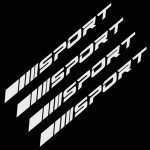 4 tk/komplekt Rattad Veljed Kleebised Peegeldavad Sport Inglise Racing Kleebised Triibud Kleebised Aksessuaarid valge