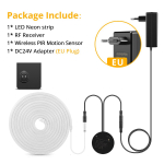 Ehtne silikoonist toru 24V neoon-LED-riba valgusti Kaasaskantav PIR liikumisanduri l&uuml;liti DIY Kapp Kapi Magamistuba Trepp &Ouml;&ouml;sel Taustvalgustus 10M valge