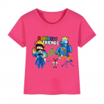 Lapsed Uus saabumine Moodne 3D tr&uuml;kiga Rainbow Friends l&uuml;hikeste varrukatega t-s&auml;rk lastele 160 Heleroosa