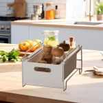 below Sink Organizer Multifunctional Pull Out Cabinet Stackable Storage Rack for Bedroom 29.5cmx20cmx16cm