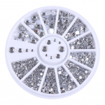 Nail Art Rhinestone 6/12 Grids Box Nail Beads AB Crystal Flatback Pearl Ehted kalliskivid koos hoidjaga k&uuml;&uuml;nte kaunistuste jaoks