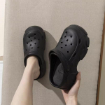4,0-tollised naiste PVC k&otilde;rgust lisavad libisemiskindlad platvormpl&auml;tud - Suvi 2024 kollektsioon Free DIY Nude Shoes, 40-41 must