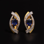 Precious Light Luxury Natural Diffusion Sapphire 18K kollane h&otilde;bek&otilde;rvar&otilde;ngad naiste ehted aastap&auml;evad ja pulmad ja bankett M sinine