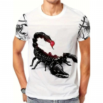 Animal Scorpion mustriga T-s&auml;rgid meestele/naistele 3D-printimine Street Trend T-s&auml;rgid Suvised l&uuml;hikeste varrukatega topid Suured meeste riided L