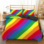 Vikerkaar Tr&uuml;kiga Voodipesukomplekt V&auml;rvilise Triibuga Tekikott Pehme Voodipesukomplekt &Uuml;heinimese King Queen Suurus 2/3tk Pol&uuml;ester Tekikate 135X200cm-2pcs