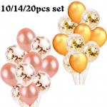 10/14/20 tk Roosipeo Konfettid Litritega &otilde;hupallide tarvikud S&uuml;damepallid Pulmapallid Dekoratsioon C-Rose Gold Balloon Set