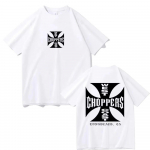 West Coast Choppers Ristiga raamiga tr&uuml;kiga T-s&auml;rk Meeste Hip Hop T&auml;navamood &Uuml;lem&otilde;&otilde;dulised T-s&auml;rgid Moekad T-s&auml;rgid Meeste fliisist l&uuml;hikeste varrukatega L
