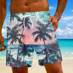 Meeste moe Hawaii mustriga elastse v&ouml;&ouml;kohaga vabaaja joogap&uuml;ksid rannap&uuml;ksid XXXXL roheline