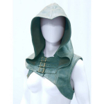 Moodne Unisex Cosplay nahast kapuutsiga vest Vintage vanaaegne keskaegne m&uuml;ts &uuml;hev&auml;rviline Halloweeni varrukateta vestid suures suuruses M roheline