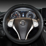 for Nissan March Micra K10 K11 K12 K13 K14 PU Leather Car Steering Wheel Cover Fast Shipping Auto Accessories O Shape Black