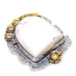 Howlite Jasper 925 Sterling Silver Jewelry Two Tone Ring Size 6.5 h4p21