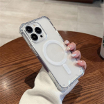 Luksuslik juhtmevaba laadimise Magsafe telefoni&uuml;mbris iPhone 16 15 14 13 12 11 Pro Max Plus p&otilde;rkeraua p&otilde;rutuskindel l&auml;bipaistev kate iPhone 14 Pro Max