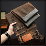 Meeste pruunid k&otilde;rgekvaliteedilised kitsad elastsed teksad: Trendikad sirged vabaajap&uuml;ksid kevad- ja s&uuml;ishooajaks 2024 34 (27-inch waist)