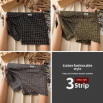 Meeste ruudulised puuvillased bokserid: Mugav, lai ja hingav aluspesu XL (recommended 115-135 jin)