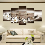 5 paneeli Moodne mood Liiliad Lilled L&otilde;uend Maalimine Seinakunst Plakatid ja tr&uuml;kised Elutuba Magamistuba Kodukaunistus Ilma raamita 30x40cm*2 30x60cm*2 30x80cm*1