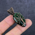 Natural Green Labradorite Gemstone Copper Wire Wrap Jewelry Pendant 1.85 b1m32