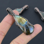 Labradorite Handmade Copper Wire Wrap Jewelry Pendant 2.56 m5w65